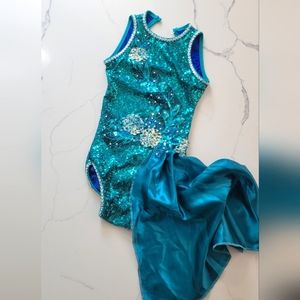 Custom teal Lyrical dance costume